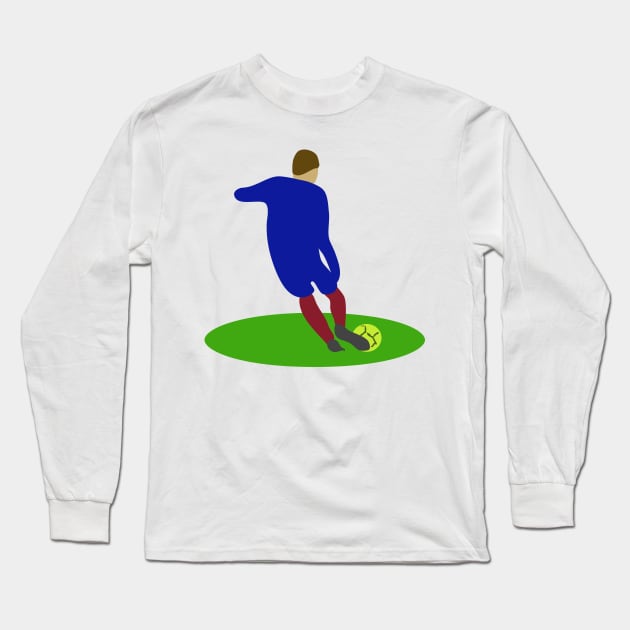 Football player with the ball. Sport. Football game, soccer. Interesting design, modern, interesting drawing. Hobby and interest. Concept and idea. Long Sleeve T-Shirt by grafinya